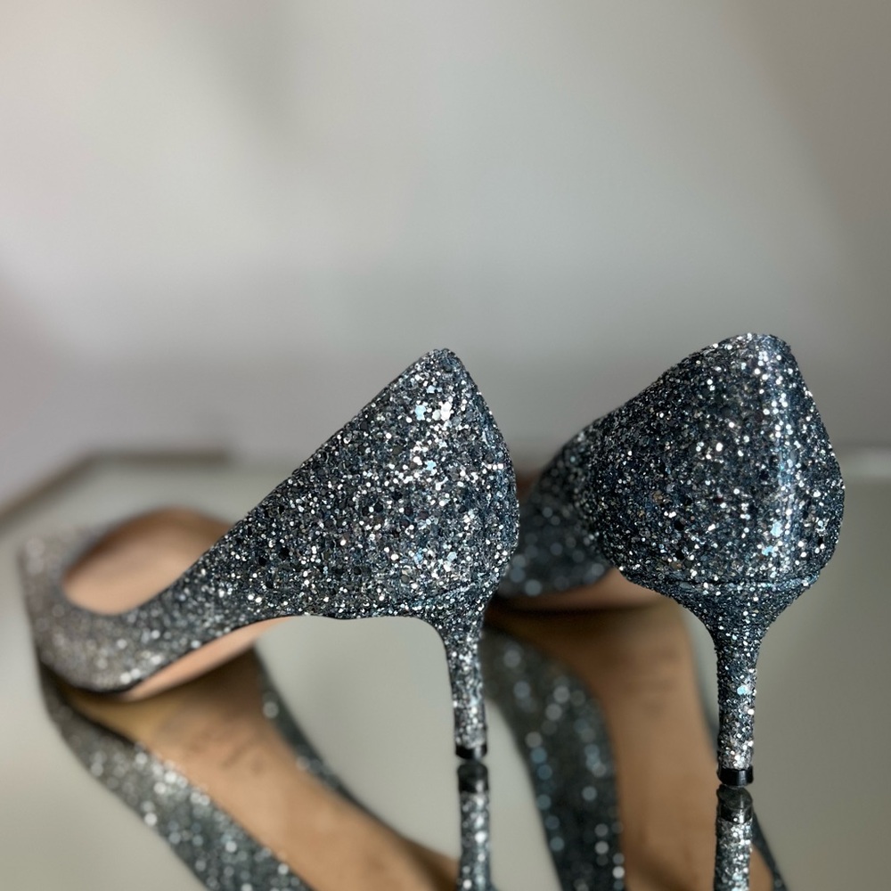 EUC JIMMY CHOO Romy 60 silver blue glitter pumps 36 $750 - Picture 8 of 13